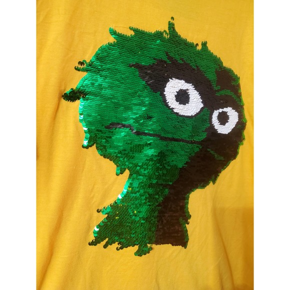 Kryptic Oscar The Grouch Sequin Tshirt,  Medium - Picture 2 of 6